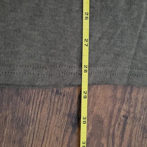 Bloomchic Dark Olive Green Burnout V Neck Tee - Picture 7 of 8